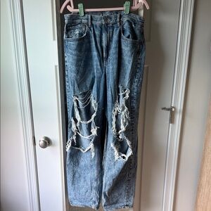 American Eagle Outfitters Light Blue Distressed Denim Jeans